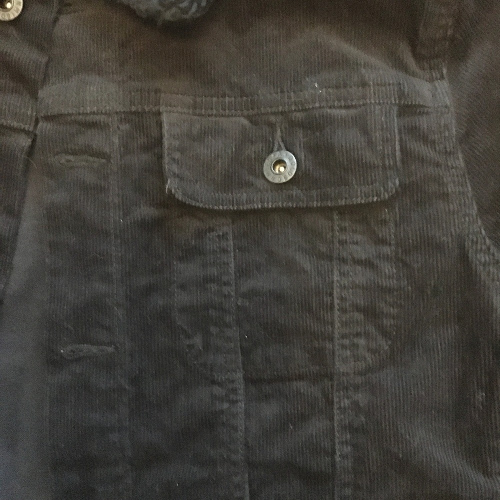 AG‎ Adriano Goldschmied Brody Kids Corduroy Jacket Size L Black Sherpa Collar - Picture 3 of 9